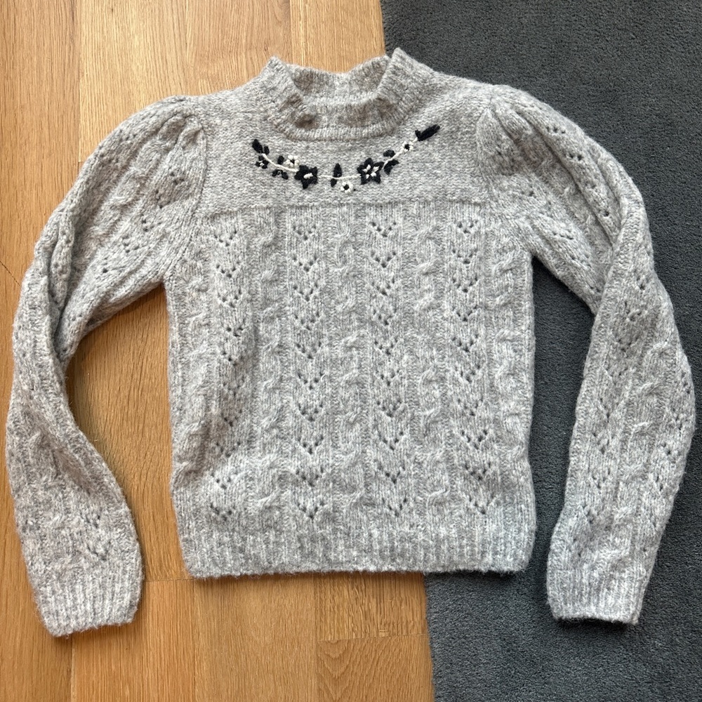 NWOT Batsheva sweater gray, medium, alpaca